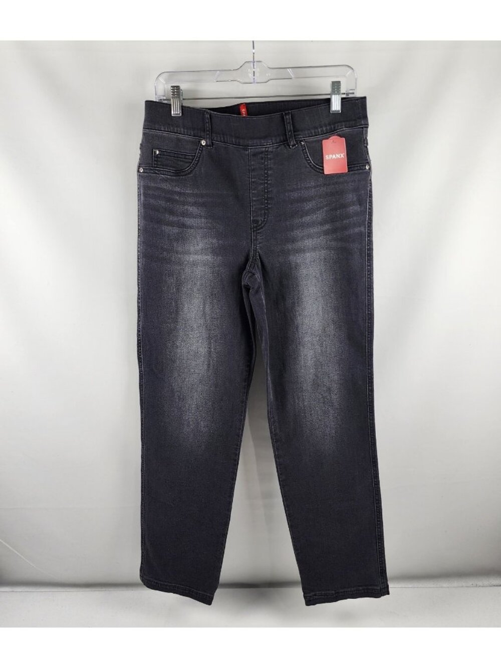 Spanx Jeans Womens Large Vintage Black Straight Leg Denim (31x28) 20355R NWT
